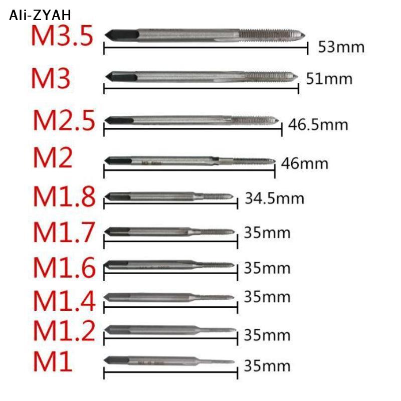 10pcs Mini M1 To M3.5 Machine Hand Tap Thread Wire Tapping Threading Taps For Machining Nuts Or Other Common Thread