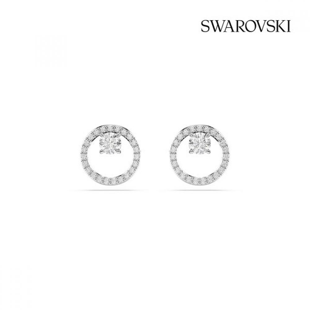 Swarovski [original Product Shopping Bag Included] Rhodium Stud Earrings 5692262