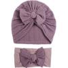 Summer New Baby Jacquard Hat Headband Set, Bow Headband Combination, Girl Cute Hat