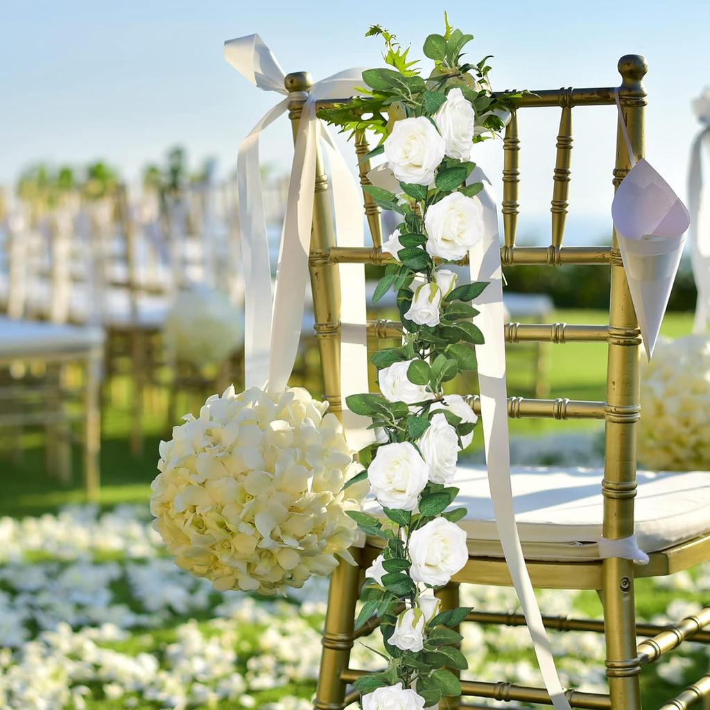 1/5pc Silk Rose Artificial Vine Hanging Flowers Wall Christmas Rattan Plant Leaves Garland Outdoor Wedding Home Table Decoration