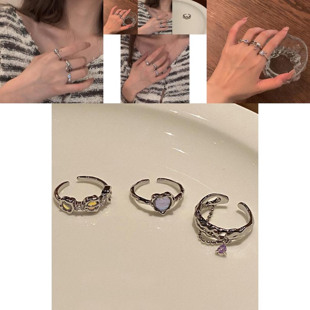 Unique Heart-shaped Copper Ring With Adjustable Open Design For Women Fashion Jewelry