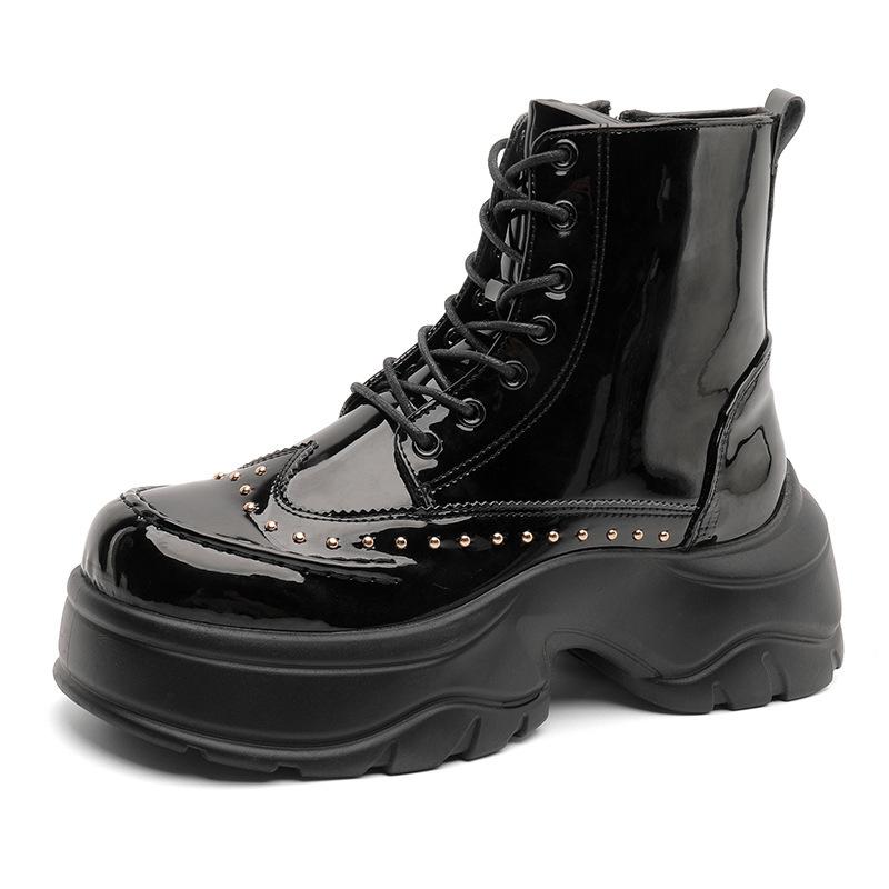 

Winter and Autumn Men s High-top Wide-toe Shoes with Thick Soles and Casual Short Boots 39 чёрный