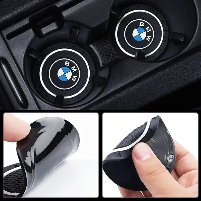2 szt. Samochodowa Mata Antypoślizgowa do Uchwytu na Kubek Wodny Uchwyt na Butelkę z Napojem Mata Do bmw e46 e39 e90 e60 e30 f10 f11 f20 f30 g20 g30 x1 x3 x5 z4