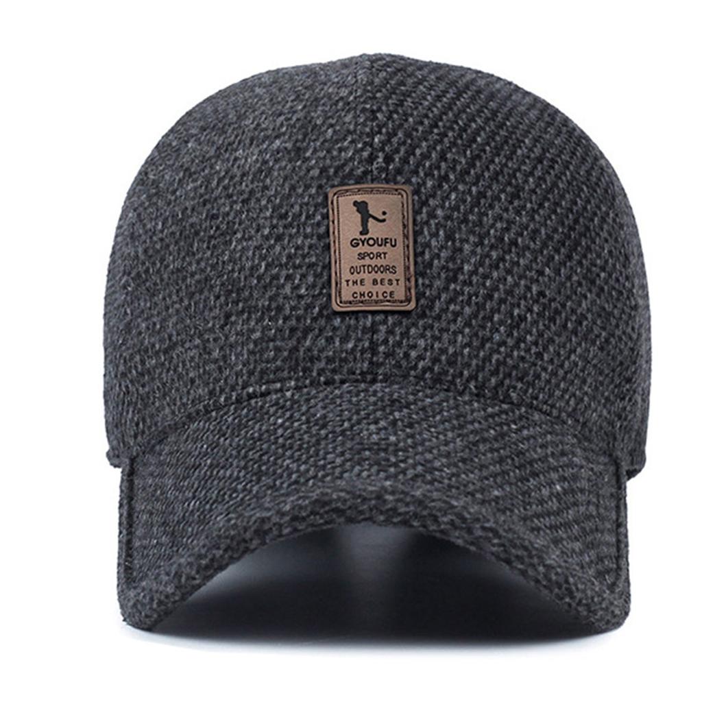 Unisex Letter Label Baseball Caps Winter Thicken Warm Hats Outdoor Adjustable Casual Hats Hip Hop Caps