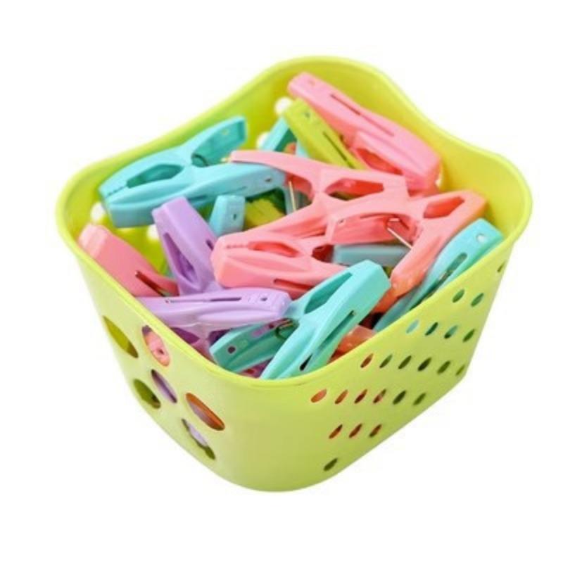 Strong Windproof Clothes Drying Clip Small Clip with Basket for Underwear and ClothesHousehold Plastic Bed Sheet Clothes Drying Clip