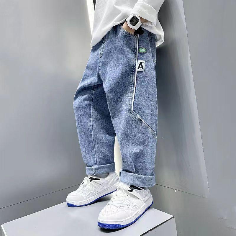 Boys' Jeans Spring and Autumn Pants Children's Loose Casual Handsome Boys' Pants Trendy