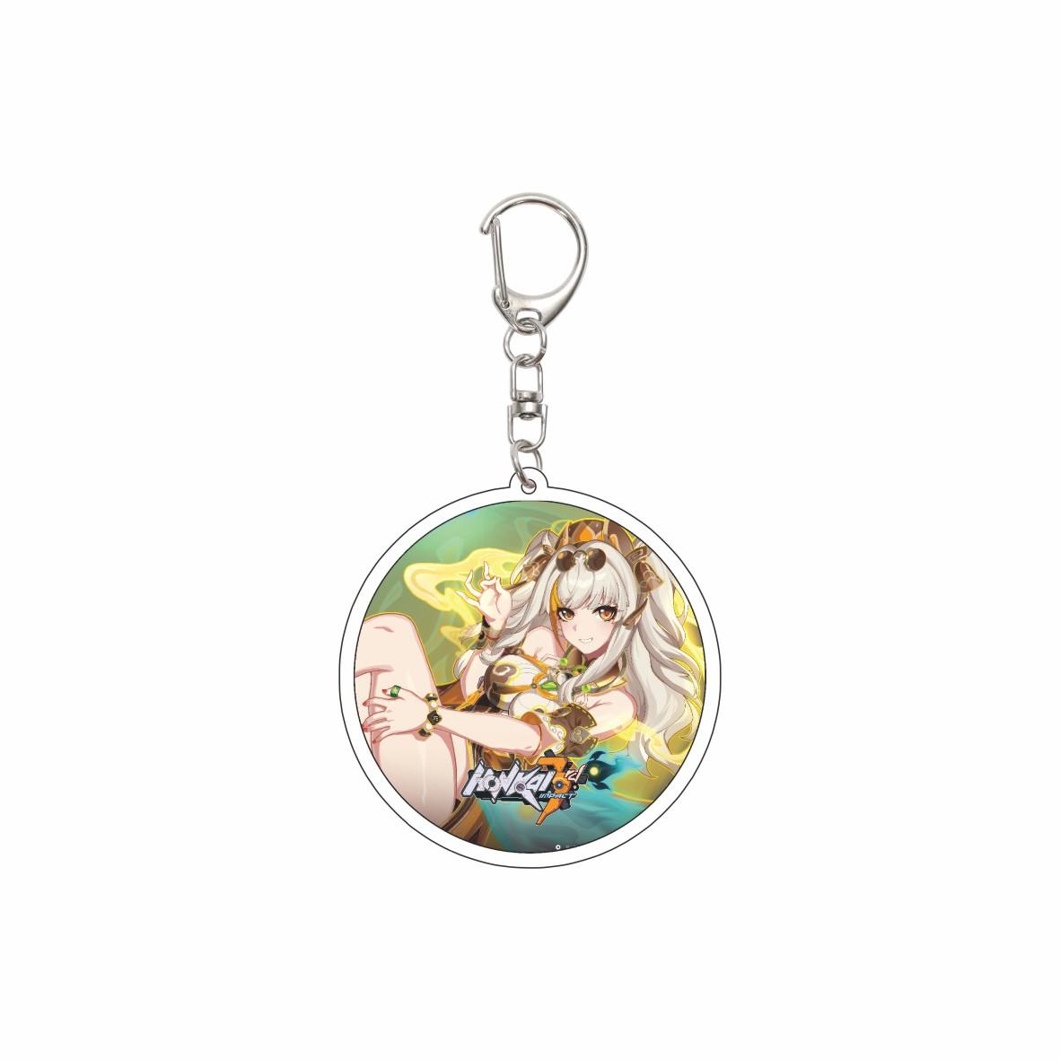 

55MM Anime Honkai Impact 3 Keychain Theresa Apocalypse/Elysia/Kevin Kaslana Key Chain Acrylic Model Plate Christmas Gifts 55mm
