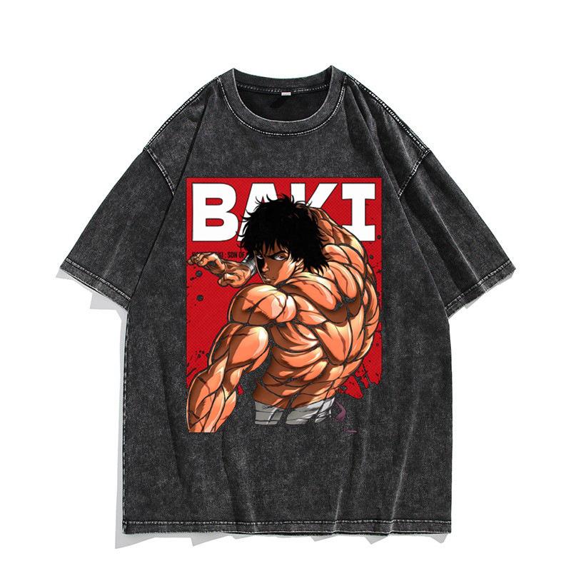Unisex Anime Baki Haman Trička Harajuku Vintage Bavlněná Praná Top Pro Muže Hip Hop Streetwear Oversize Tričko