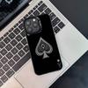 Ace of Spades Poker Phone Case For iPhone 17,16,15,14,13,12,11,Pro,XS,Max,Plus,Mini,SE4,E Black Matte Shockproof Cover