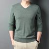 Autumn Mens And Spring Woolen Sweater Vneck Pullover Long Sleeve Woolen Knitted Bottom Sweater Fashion Mens Casual Woolen Sweater Interior