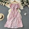 Floral Print Maxi Kleid Sommer Frauen Off Schultern Kurzarm Party Club Robe Femme Lange Kleider Urlaub