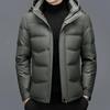 New Lapel Dad Leather Jacket Middle-aged Men's Short Thickened Sheepskin Down Jacket White Duck Down