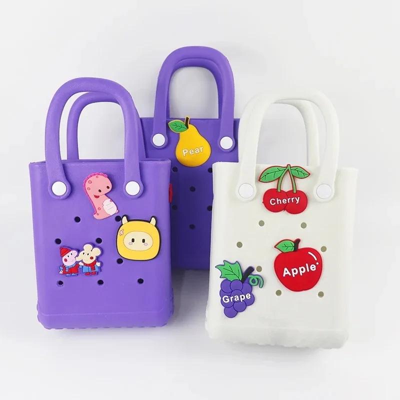 Charms Beach Bag Rubber Waterproof Female Shoulder Handbag Crossbody Messenger Travel Pool Women Tote Sac Bag Gift