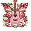Festival Decorative Ornaments Pink Guitar Butterfly Ornament, Acrylic Music Hanging Decor with Rose Themed Christmas Decorations And Quote,