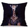 Europe Art Posters Style Decorative Cushion Cover Deer Giraffe Owl Ostrich Funky Animal Vintage Portrait Sofa Throw Pillow Case