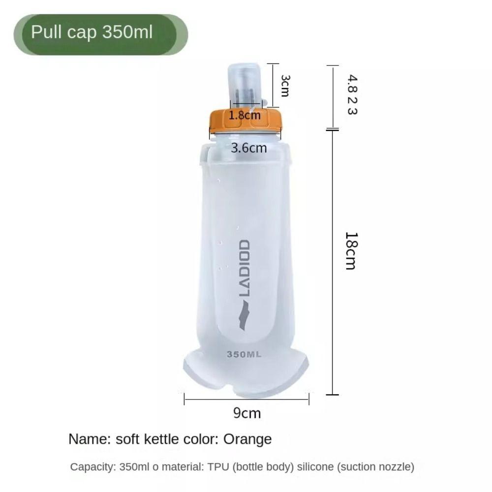 

Мягкая спортивная бутылка из ТПУ 350 мл Пылезащитная крышка Складная мягкая спортивная бутылка Складная утолщенная конструкция Складной пакет для воды для пешего туризма оранжевый