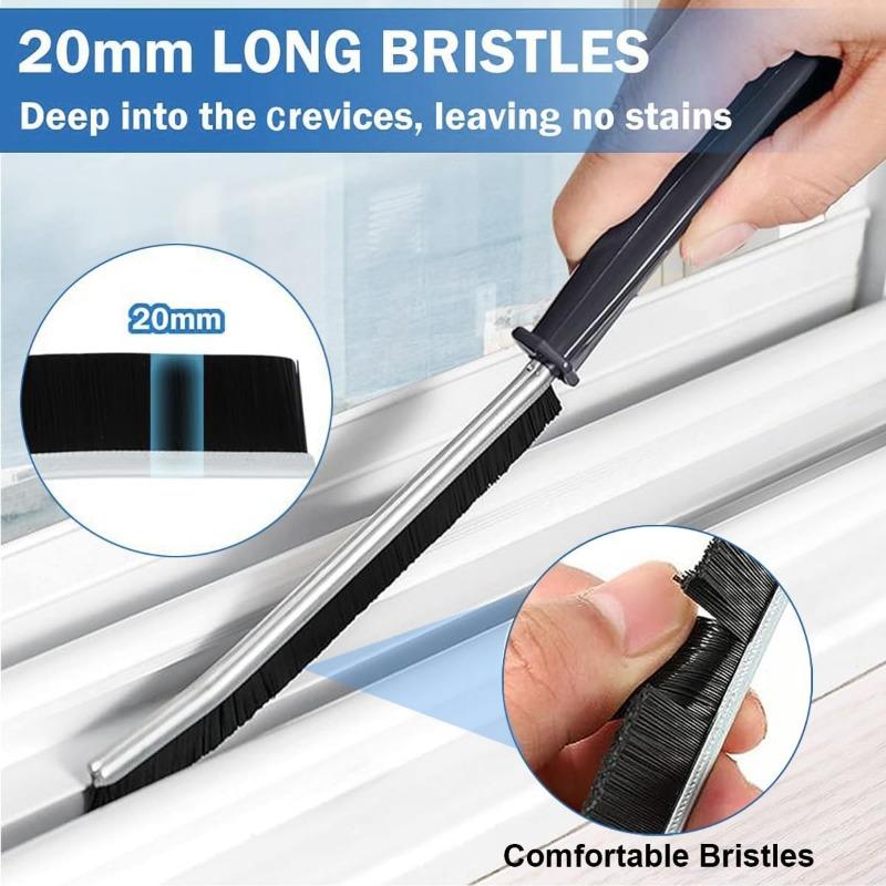 3 Pcs Stiff Bristle Crevice Cleaning Brush, Multifunctional Cleaning Brush for Joints, for Shower Door Rails, Windows