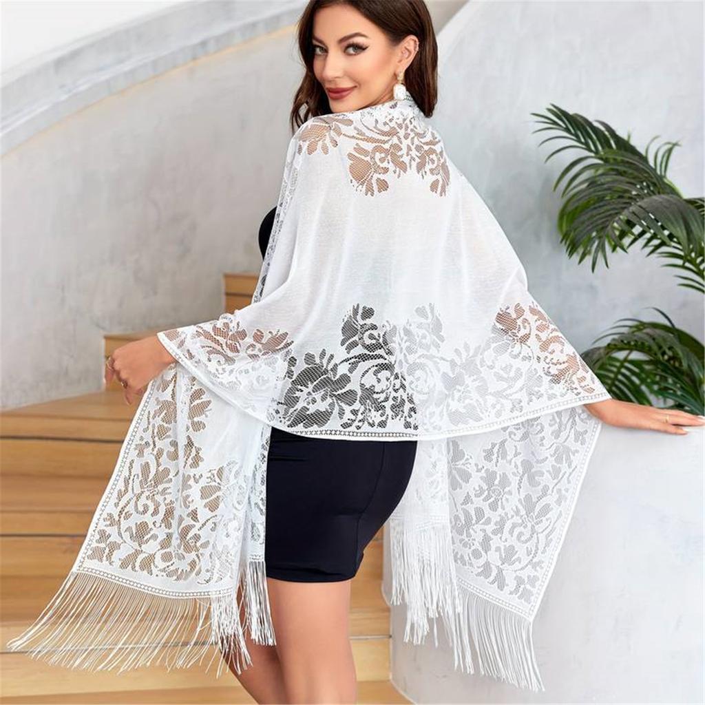 Versatile Lightweight Scarf for Women Office Travel & Evening Event Elegant Hollowed Out Embroidery Headscarf Shawl