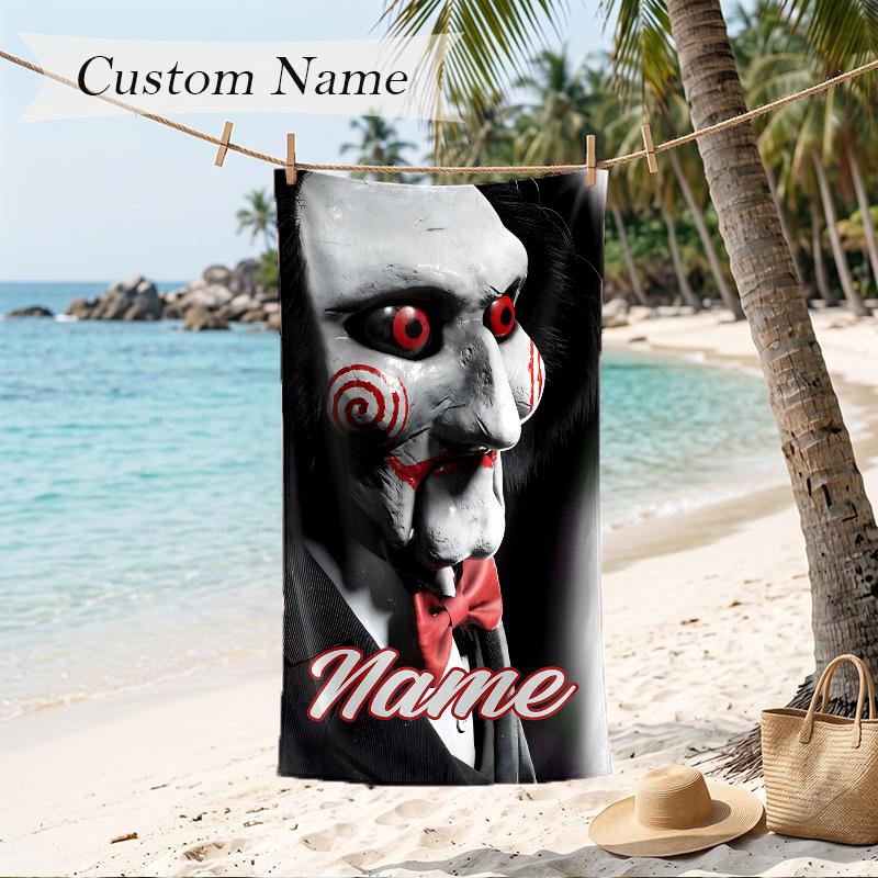 saw Custom Name Printed Beach Towel Personalized Soft Towel For Swimming Beach Travel