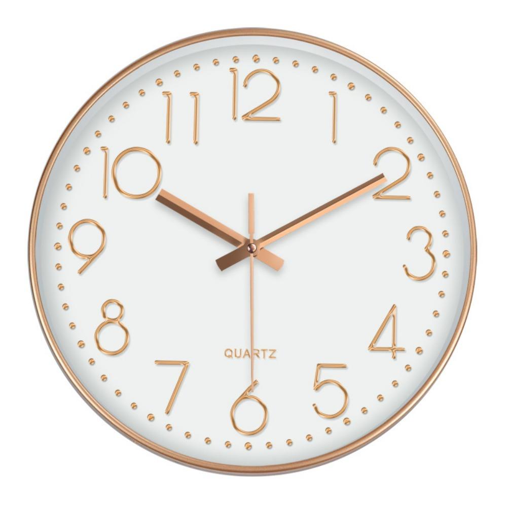 Non-Ticking Nordic Wall Clock Round Wall Hanging Clock Electronic Color Clock  Living Bedroom