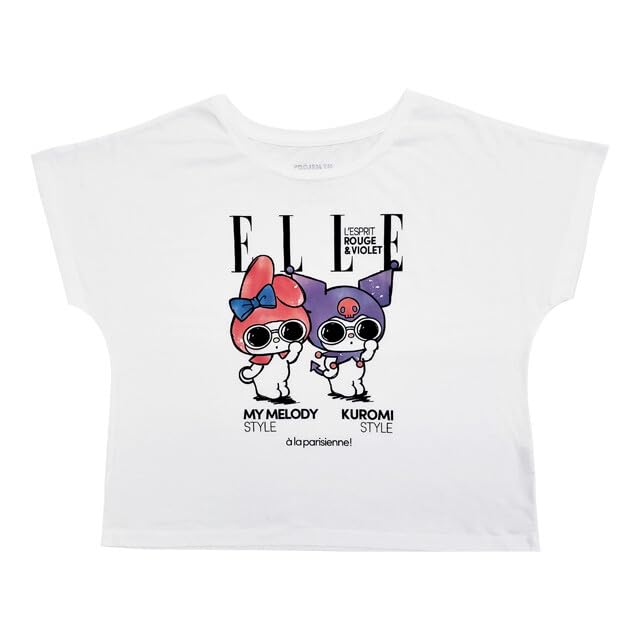ELLE x My Melody Kuromi Dolman Size M T-shirt, White,