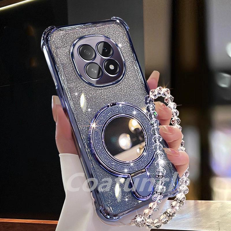 

Для Xiaomi POCO F7 Pro M7 X7 X6 X5 X3 F6 M6 Pro C65 C75 C71 M5S Чехол Блестящий Гальваническое покрытие Зеркальный Магнитный Держатель для телефона Браслет Крышка Poco X5 Pro синий