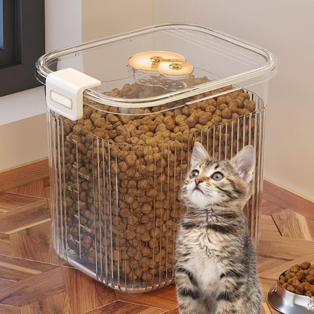 Pet Food Storage Container Airtight PET Large Capacity with Lid Cat Dog Food Bin for Home Pet Supplies