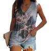 Summer New Gradient 3D Print Tank Top Women Fashion Casual V-Neck Sleeveless Camisoles Off Shoulder V… More