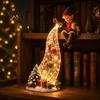 Illuminazione Accogliente per la Stanza delle Feste LED Cascata Sostenitore da Scaffale Natalizio Statuetta, Babbo Natale Illuminato Pupazzo di Neve Angelo Notturno Statua, Ornamento per Bordo Libreria per
