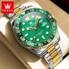 OLEVS Men's Watches Classic Fashion Fine Steel Strap Texture Dial Big Date Original Quartz Wristwatch for Man Waterproof Trend