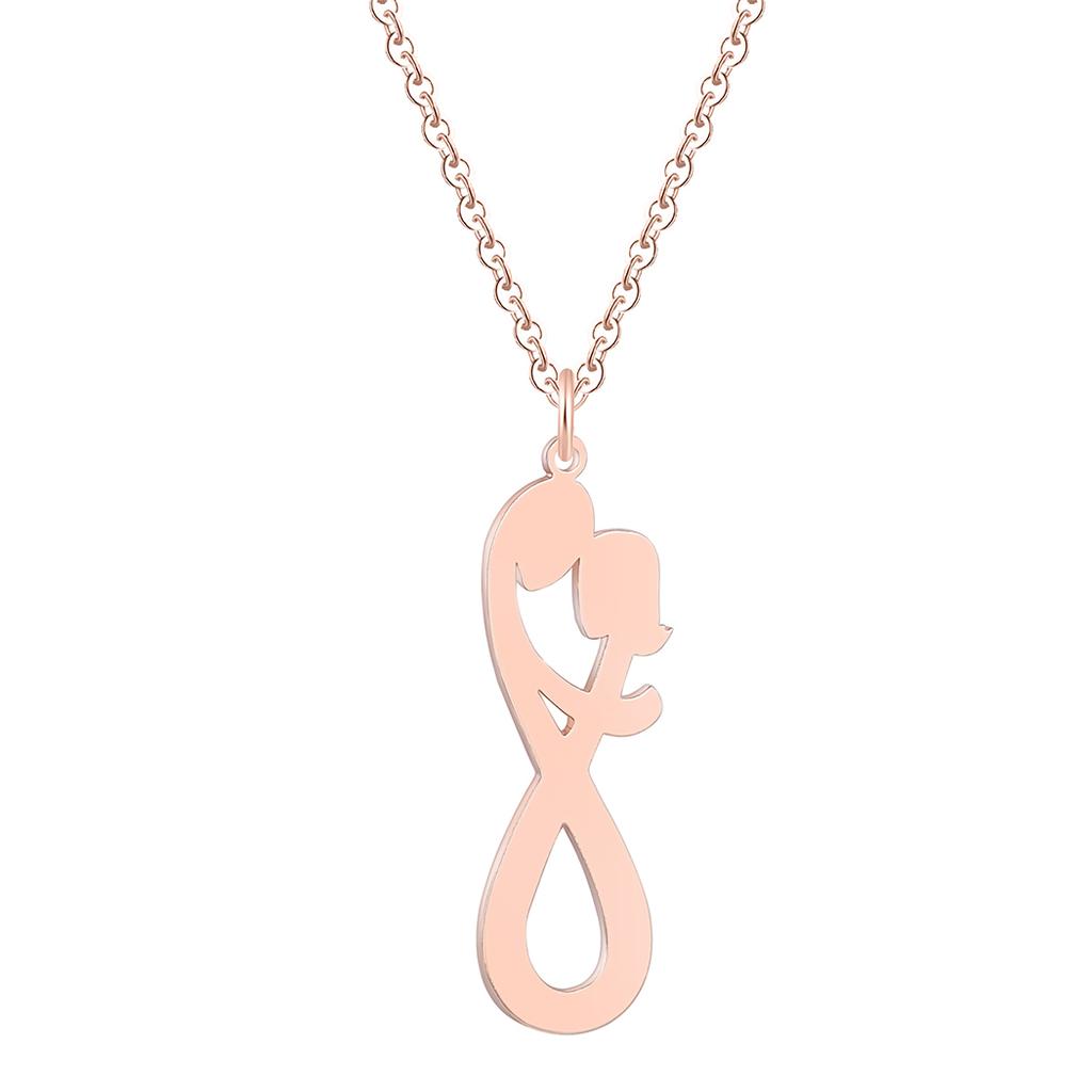Kinitial Girl Boy Hollow 8 Infinity Pendants Necklaces for Women Fashion Stinless Steel Couple Chain Necklace Jewelry wholesale