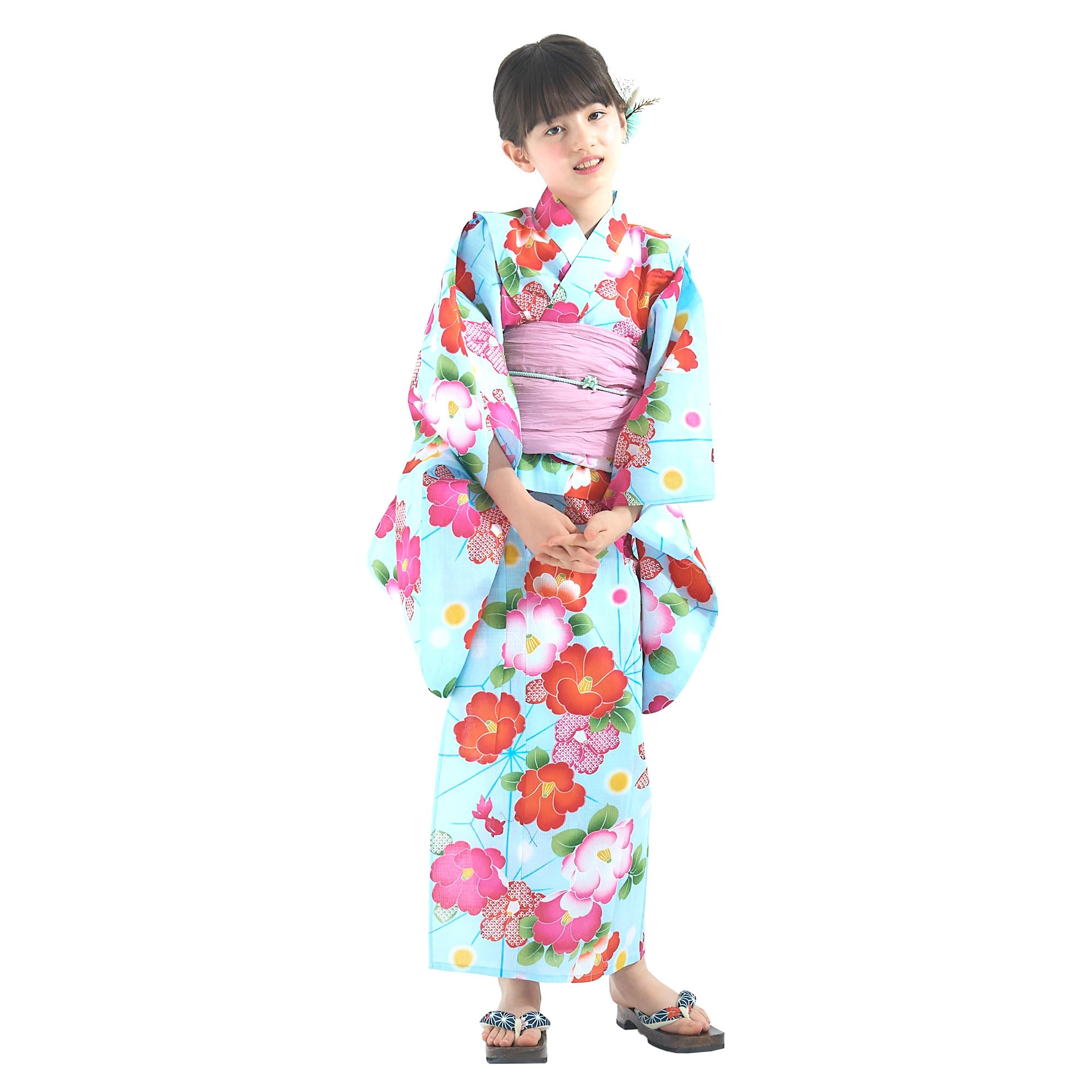 

NISHIORI Yukata Set for Girls with Wrinkled Obi and 12 6 Classic x Children s Wa-Gamama Pattern, 2-Piece Set, Patterns, Sizes, Style,
