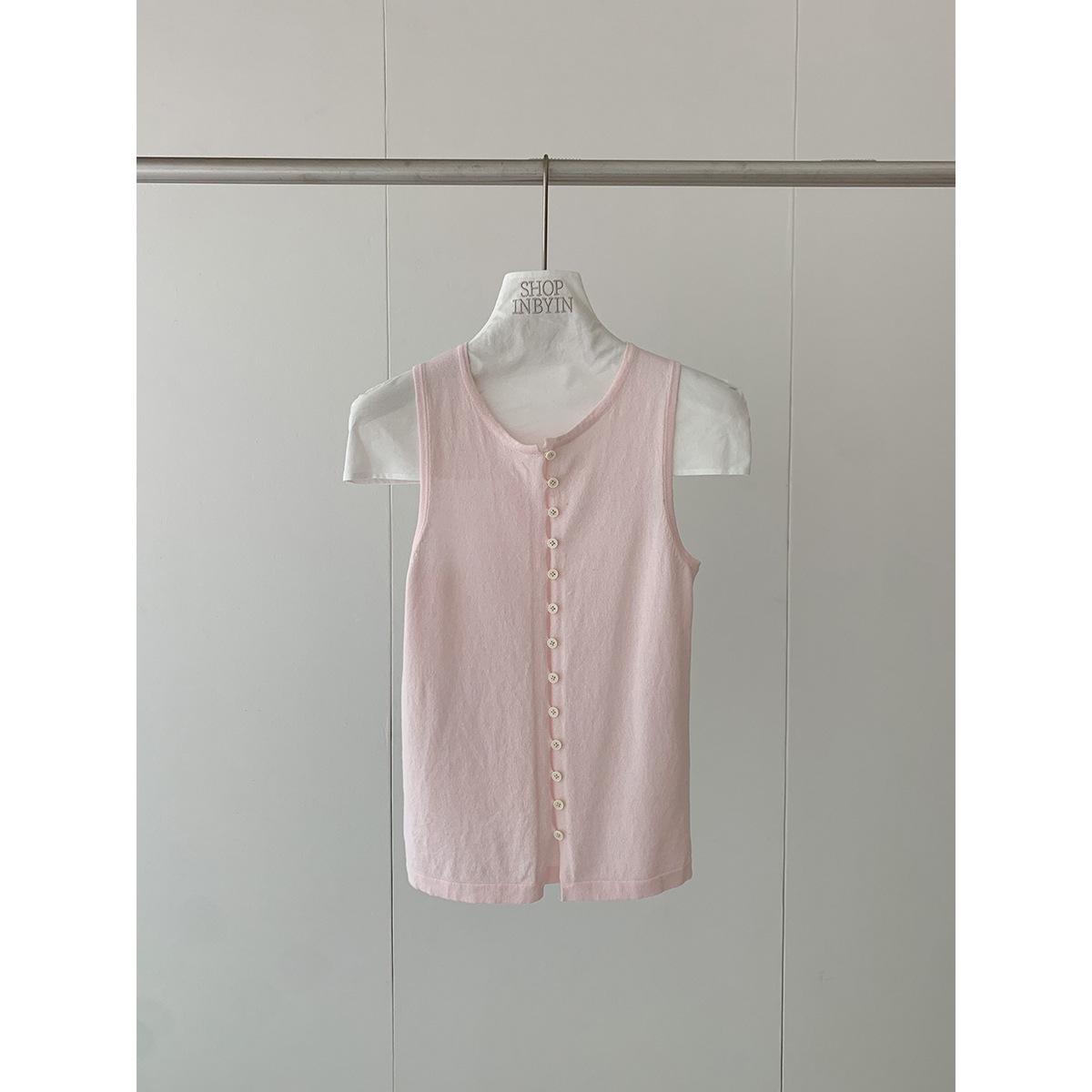 Korean Style Women s Knit Vest - Round Neck, Slim Fit, Sleeveless (2026) Small