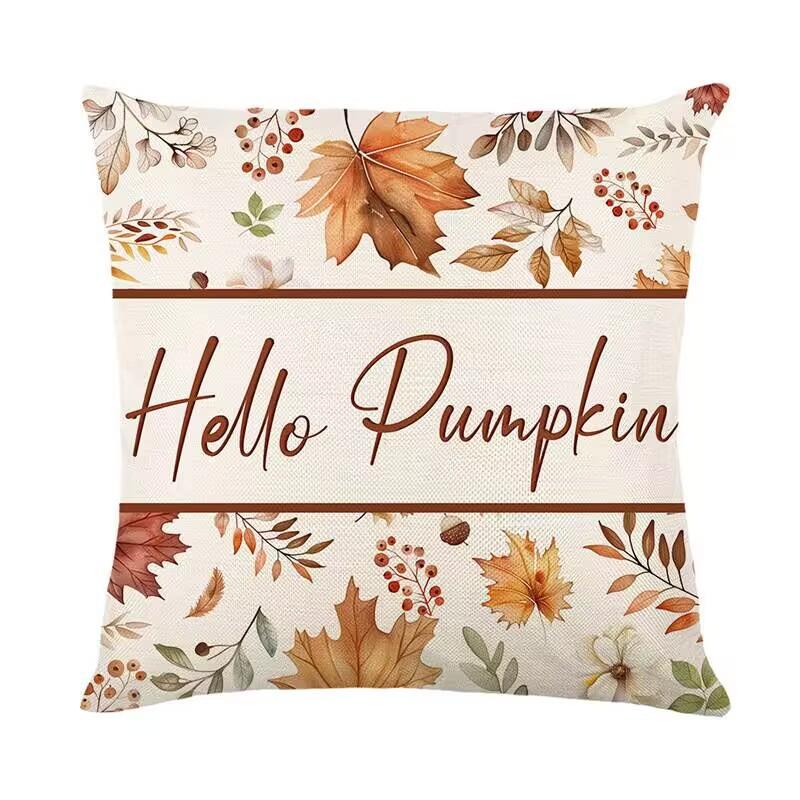 

Pillowcase Living Room Sofa Cushion Autumn Maple Leaf Linen Printing Home Decoration Pillowcase 45 * 45Cm