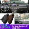 For Jeep Gladiator JT -2024 Anti-UV Suede Leather Dashmat Dashboard Cover Sun Shade Carpet Non-slip Pad