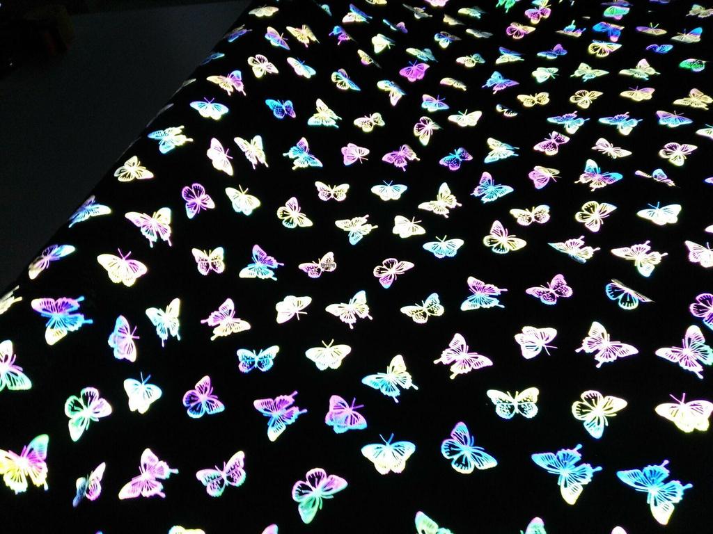 Iridescent Gradient Reflecterend Vierweg Stretch Stof in Zeven Kleuren