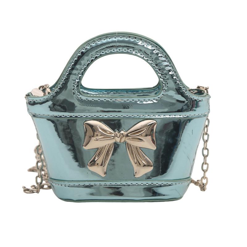 Laser Bag Childrens Bow Pairing With Trendy Chain Decoration For Go Out Play To