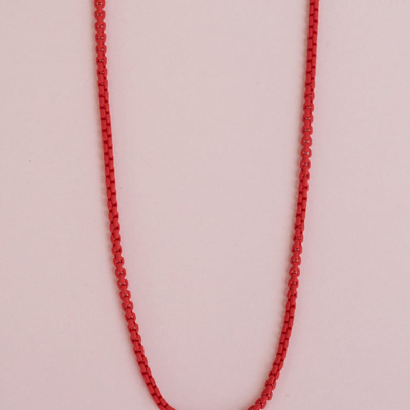 Geegee Matt Chain Necklace - Red