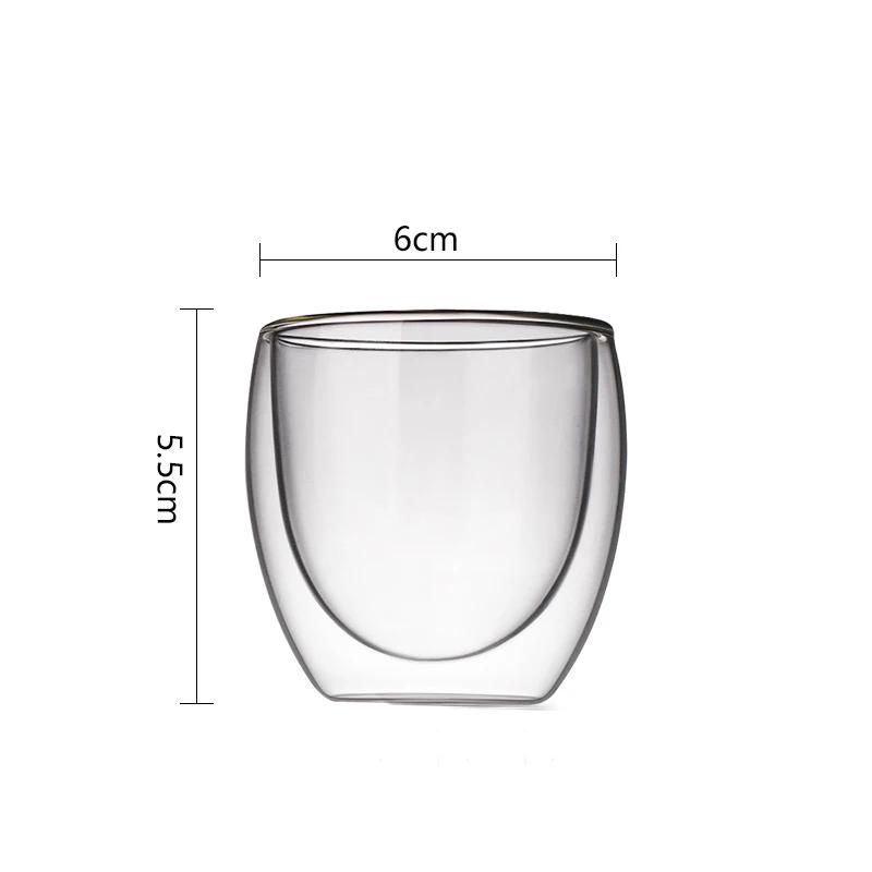 Creative Drinkware 80ml/225ml/320ml Double Wall Glass Cup Coffee Mug Modern Glassware Transparent Glass Classical Whiskey Glass