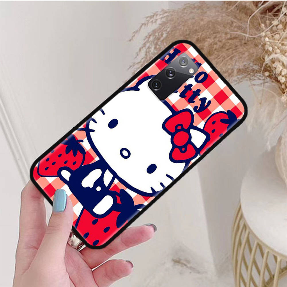 Black Case for OPPO Reno 8 6 5 4 Pro Plus Find X3 A17 A3 A31 A38 A40 A53 A54 A55 A74 A76 A78 A77 A80 A94 A95 A96 Lite L-28 Cute Hello Kitty