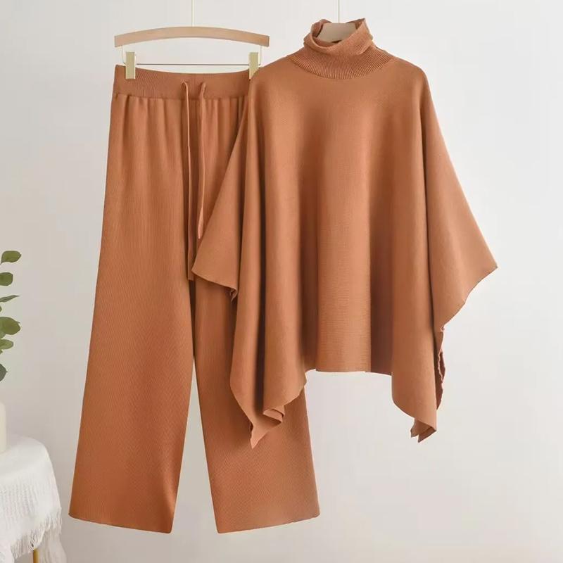 

Женские костюмы комплекты хлопок водолазка вязаный свитер однотонные брюки утолщенный свитер топ длинные брюки костюм из двух предметов оверсайз костюм из 2 предметов XXXL оранжевый