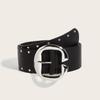 Fashion Rivet Retro Belt With Alloy Buckle Casual Outfits Everyday Accessory
