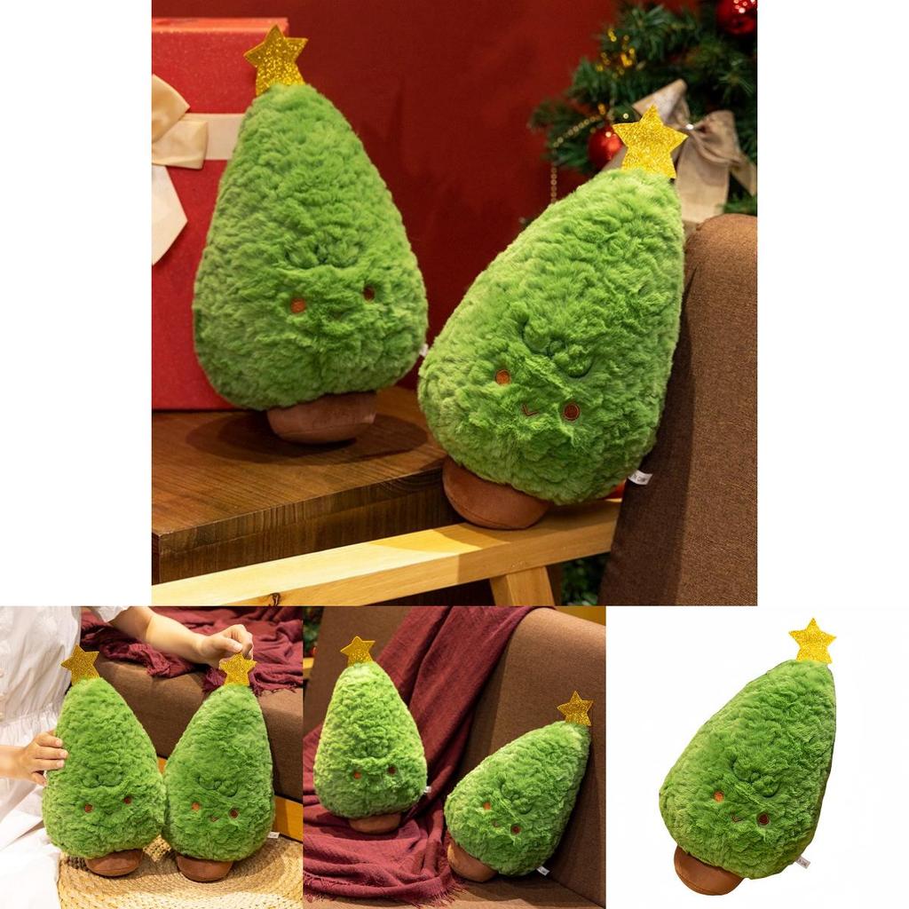 35cm Green Christmas Tree Plush Pillow Doll For Holiday Decor And Gift Ideas
