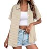 Chemise à manches courtes boutonnée pour femme - Coupe décontractée, blouse décontractée avec col, parfaite pour l'été