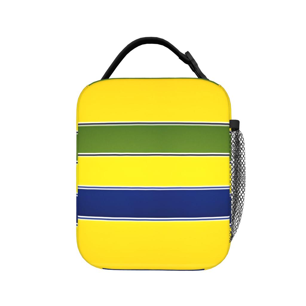 Ayrtons Sennas Racing Cars Logo Lunch Bag Portable Lunch Box Child Outdoor Picnic Print Cooler Bag Aesthetic Tote Food Bags