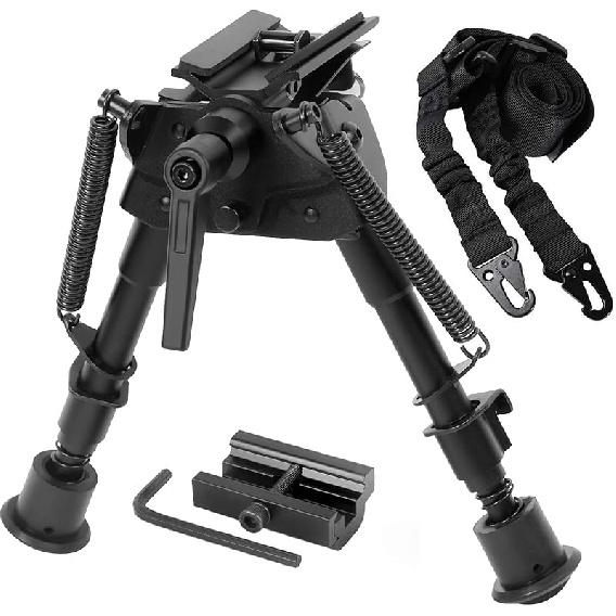 Gogoku Bipod & Sling Combo with Sling Stud Bipod Adapter Pivot Bipod with S Lock Hunting 6 to 9 Inches Bipod