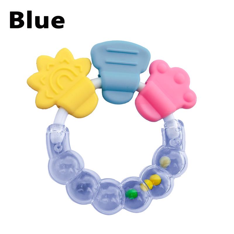 Soft Rubber Teething Rattle & Grasping Ball for Babies 0-12 Months