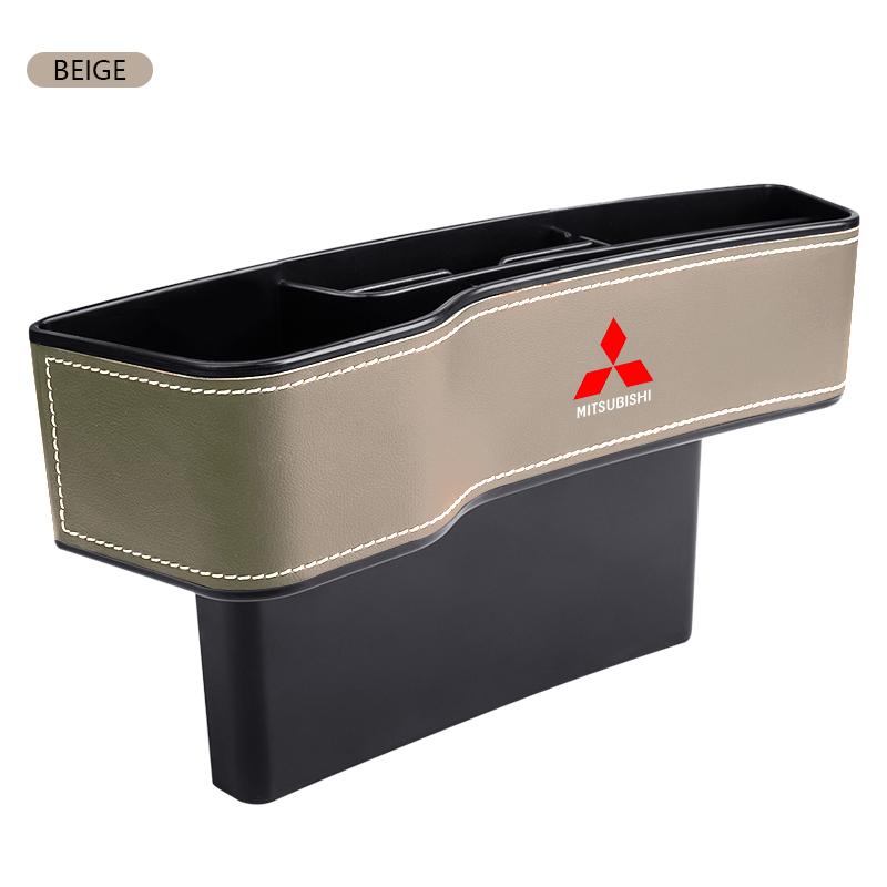 

Center Hub Cap Leather Storage Box Car Seat Organizer Crevice Storage Box for Mitsubishi Pajero Outlander Montero Lancer Right бежевий