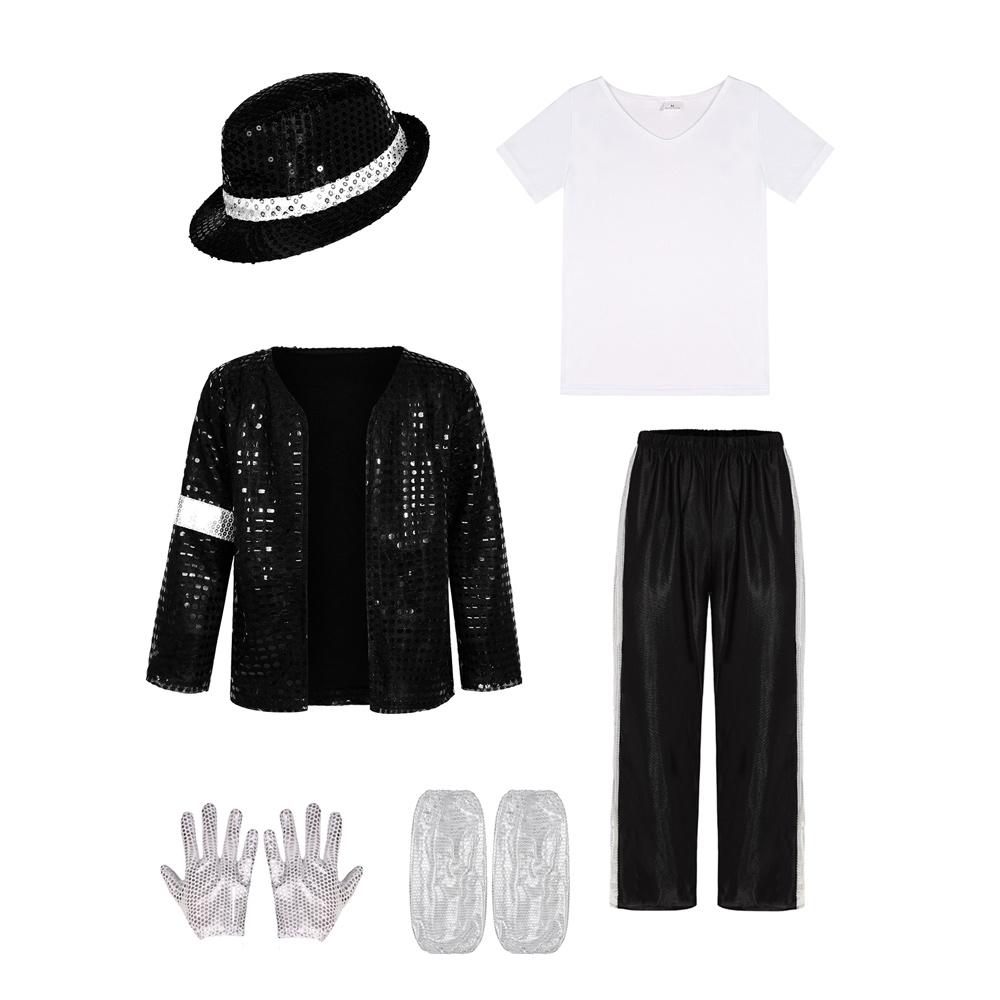 Adult Kids Michael Jackson Sequin Costume