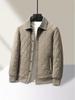 Men's Winter Ribbed Collar Cotton Mulberry Silk Jacket - Business Casual Outerwear
